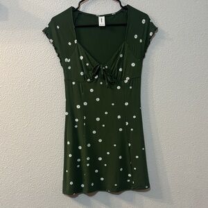 Abound Dark Green Dress with White Floral Accents